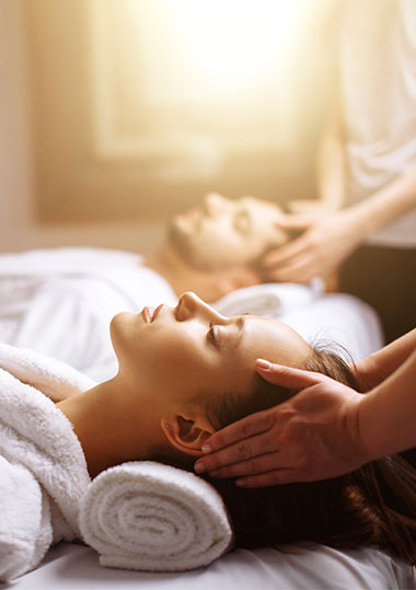 Couple in double cabin massage